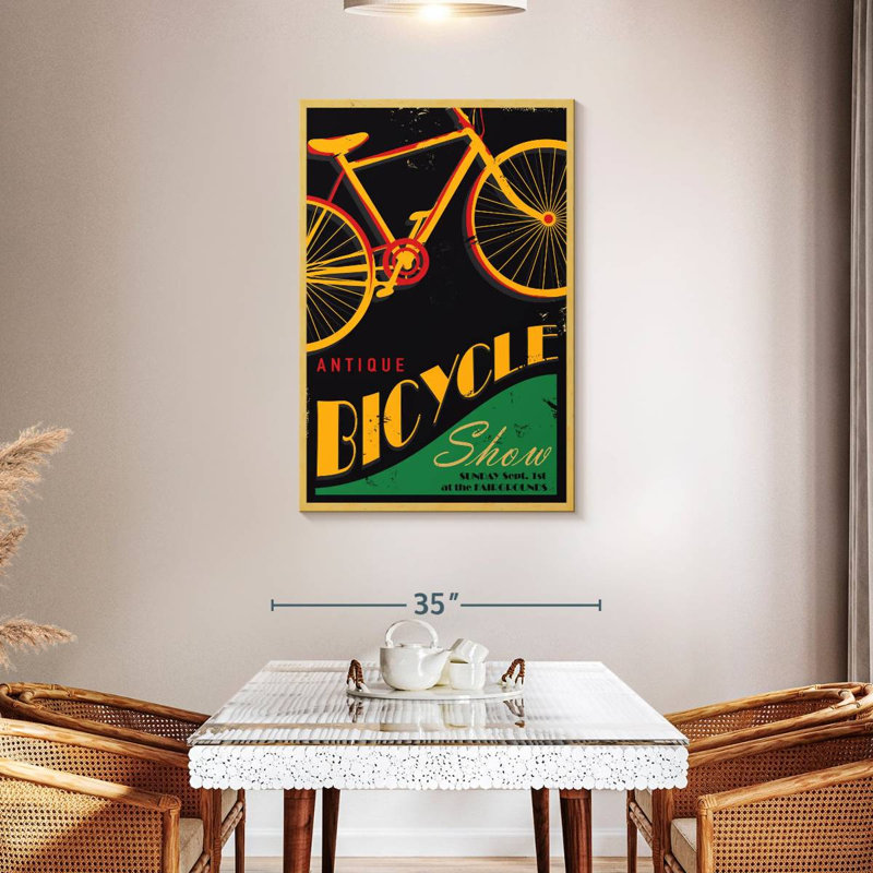 Affiche rétro de bicyclette, H 45 po x l 30 po