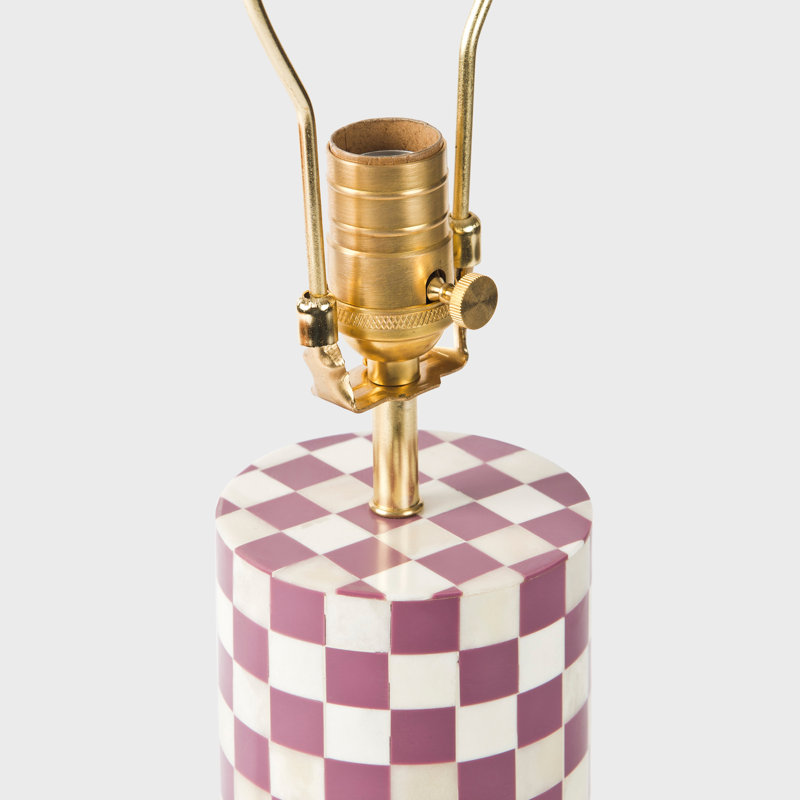 Base de lampe de table à carreaux en os, lavande
