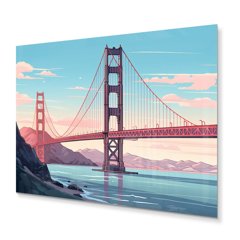 Golden Gate Bridge San Francisco I - impression sans cadre sur métal, H 16 po x l 32 po x P 1 po