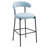 26'' Counter Height Bar Stools Teddy Fabric Cover Kitchen Island Counter Bar Stool With Black Powder Coating Base And Footrest(BLUE)-649880111