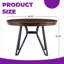 Table de salle à manger 46,85 "ronde brun Mid-Century moderne avec pieds en métal en épingle à cheveux et tablette de rangement - 4 sièges