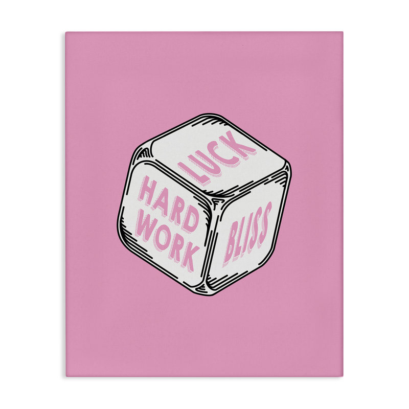  Pastel Pink Lucky Dice Canvas Wall Art by Graffi*tee Studios, 30" H x 24" W