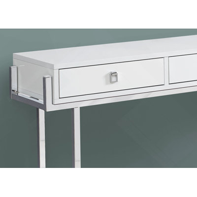 Accent Table, Console, Entryway, Narrow, Sofa, Storage Drawer, Laminate, Chrome Metal