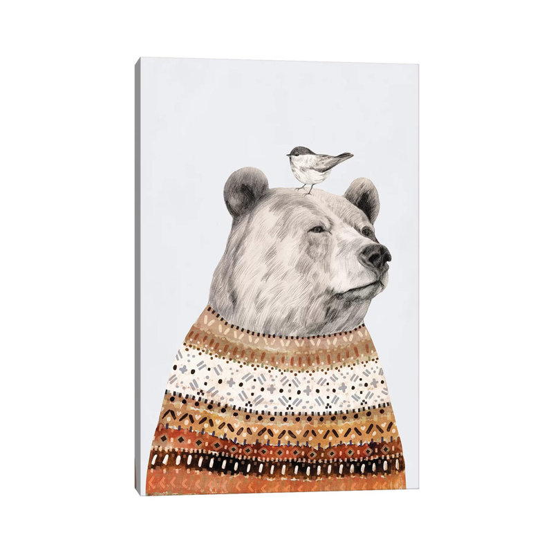 Fair Isle Bear I by Victoria Borges - Wrapped Canvas Gallery-Wrapped Canvas Giclée, 45.72cm H x 30.48cm W x 1.9cm D
