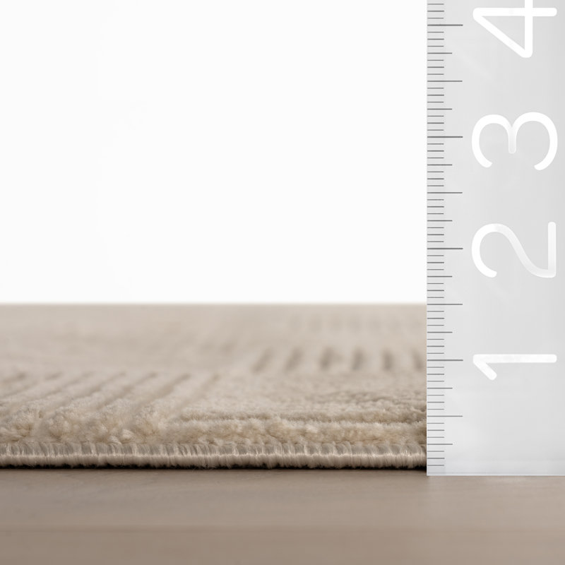 Tapis lavable à carreaux Avenoire, Ivoire ivoire, Rectangle 9 pi 3 po x 12 pi