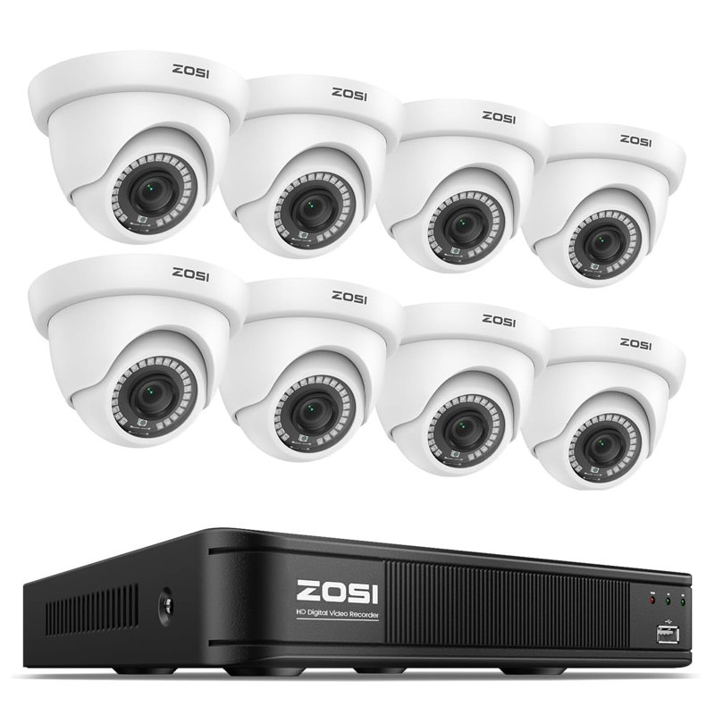 Système de sécurité 8CH 1 080 P avec 8 dôme 2MP Caméra extérieure, détection humaine, accès à distance