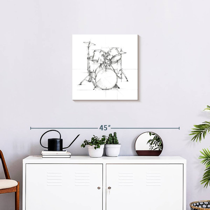 Abarca Drum Sketch, 20" H x 20" W