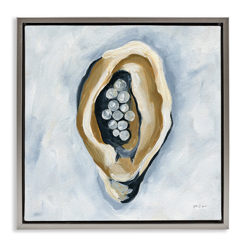 «World Is Your Oyster», art mural encadré sur toile flottante par Yvette St. Amant, Cadre flottant gris lustré