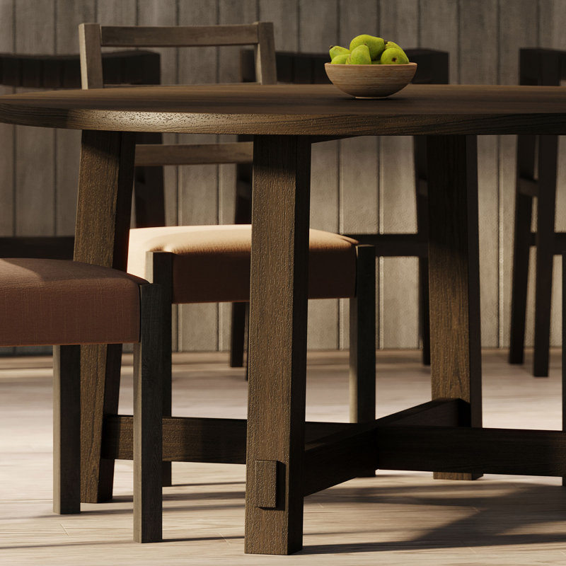 Maven Lane Sasha Round Wooden Dining Table, Brown