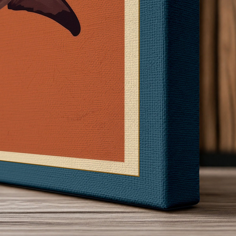 Great White Profile Coastal - Wrapped Canvas, 36x24 - 91.4 x 61.0 cm, Teal Border