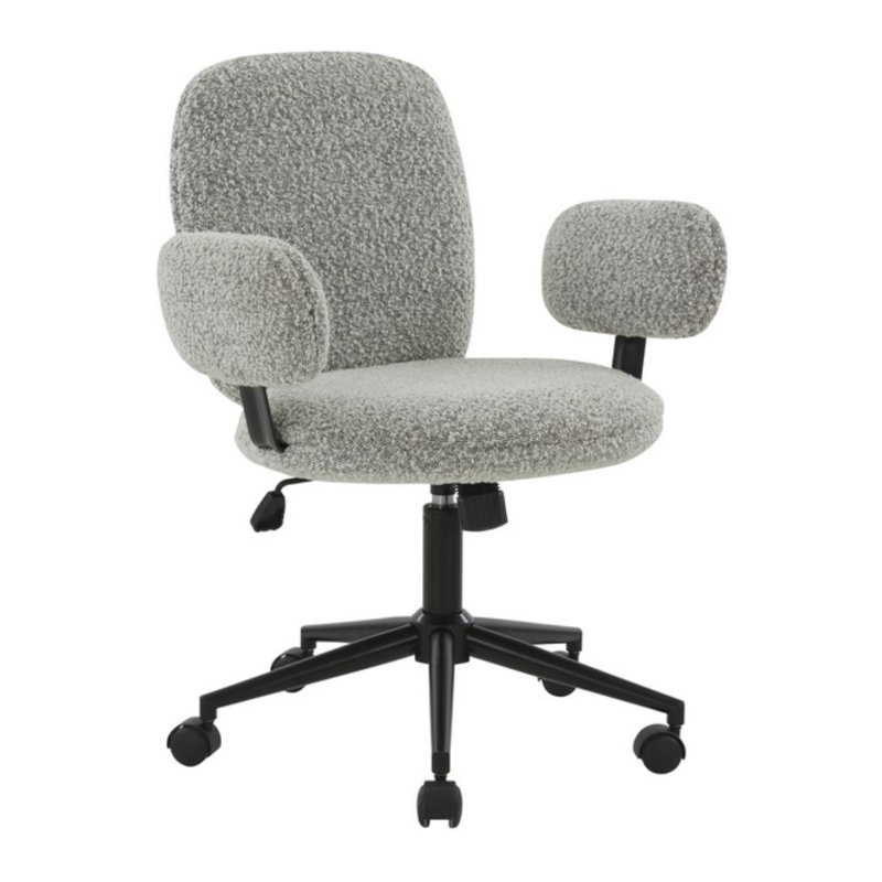 Chaise de bureau en polyester / mélange de polyester, Gris clair