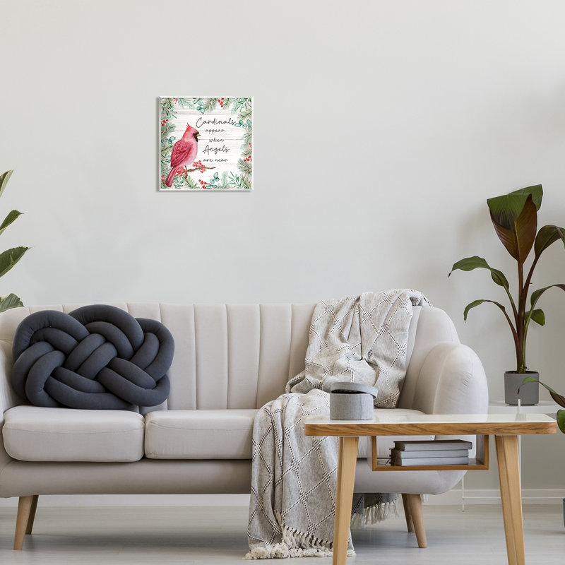 «Cardinals Appear When Angels Near Expression» par ND Art - impression, H 12 po x l 12 po x P 0,5 po, Bois