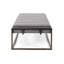 Velours gris avec détails plissés et structure en métal, structure profonde de 25 po pour un confort de salon
