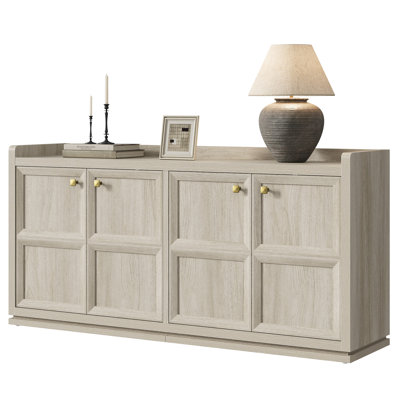 Helio 61.7'' W Modern 4-Door Sideboard With Adjustable Shelves And Safe Rounded Corners