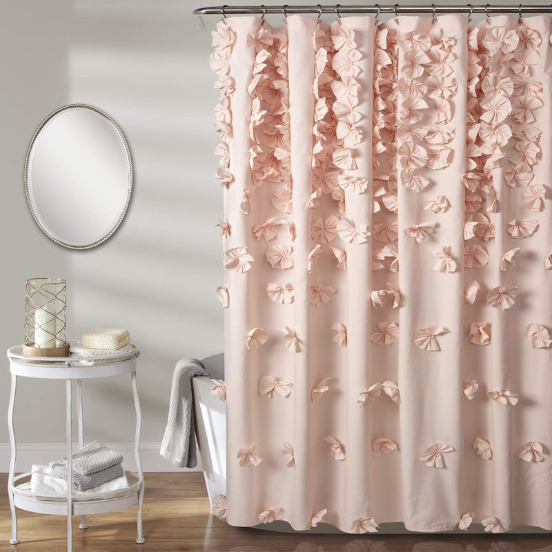 Lush Decor Riley Shower Curtain, Pink