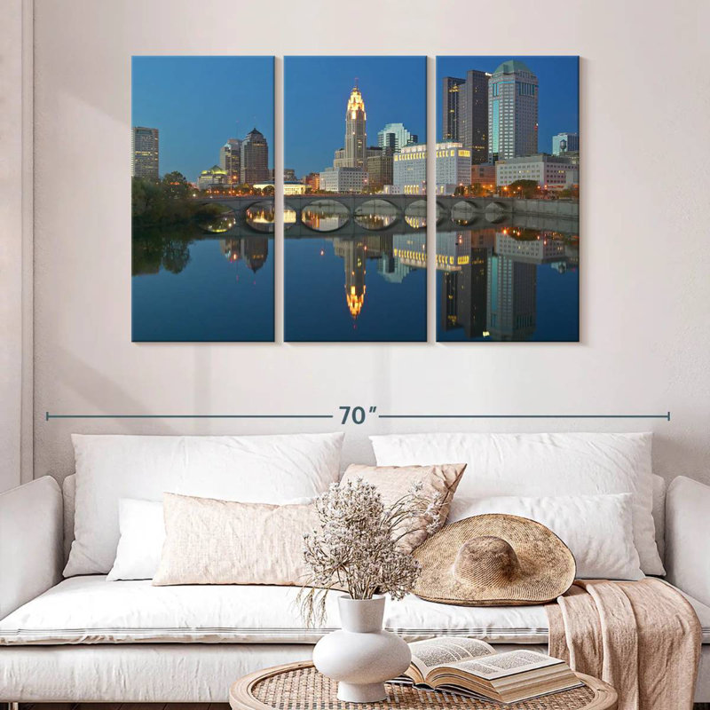Columbus Twilight Reflection, 32" H x 50" W