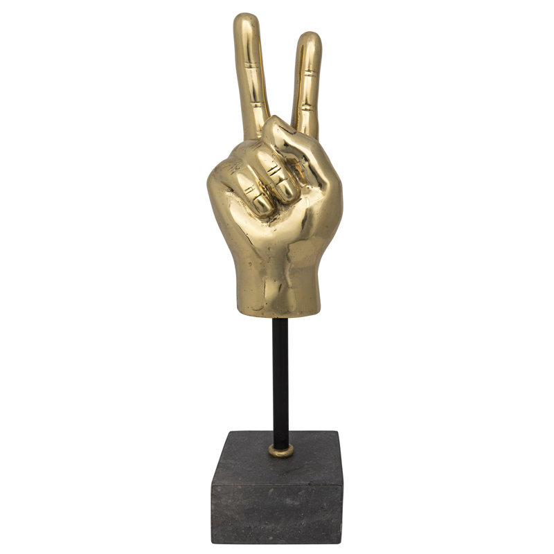 Figurine signe de paix sur support