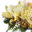 Holiday Candleholder With Hydrangeas And Magnolia Leaves