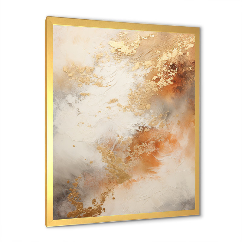 Or et marbre blanc géode I - décoration murale abstraite_106519, Encadrement doré, H 32 po x l 16 po x P 1 po
