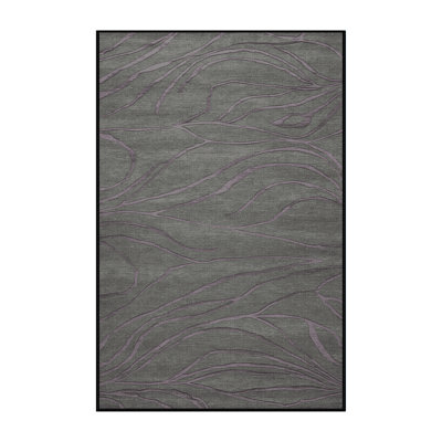 Machine Washable Abstract Black Area Rug