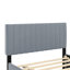 Lit plateforme double en velours avec lit gigogne double, gris