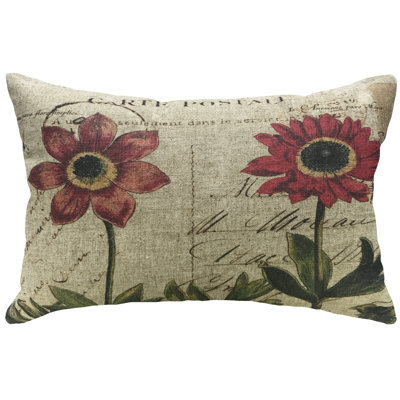  Botanical Flowers Linen Lumbar Pillow