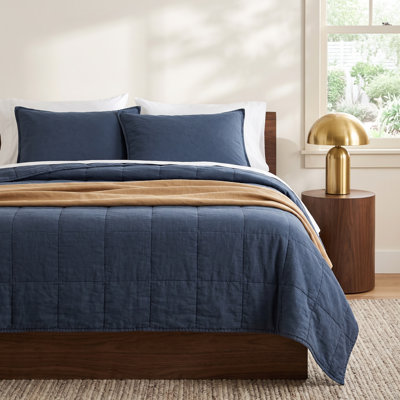 Cotton Canvas Stonewashed Coverlet Set