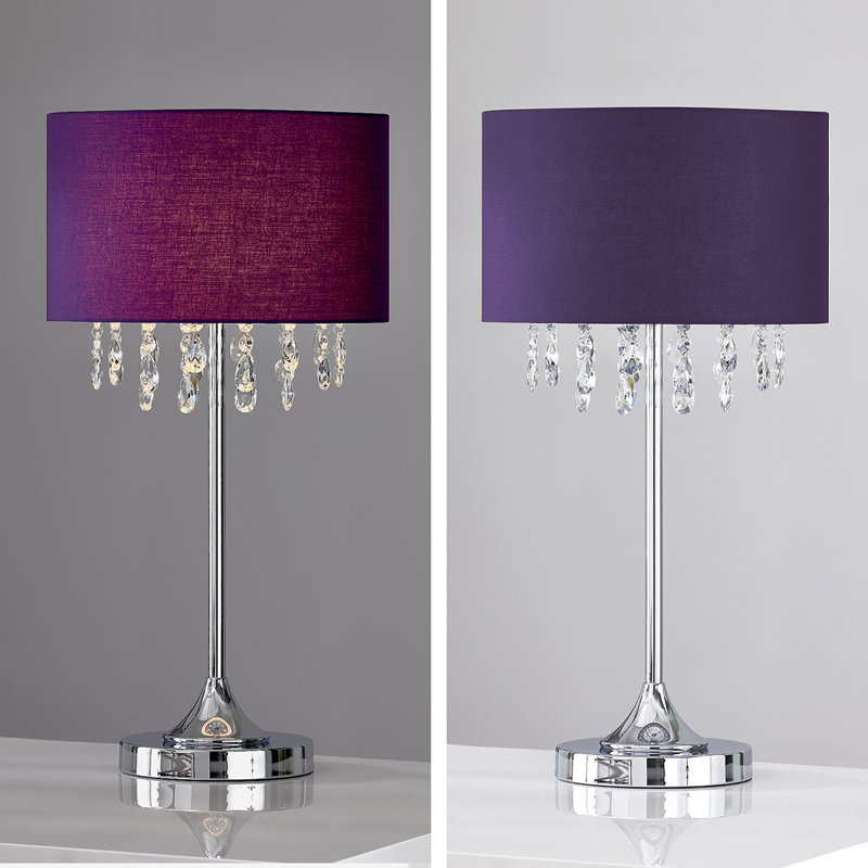 Elina Metal Table Lamp, Purple