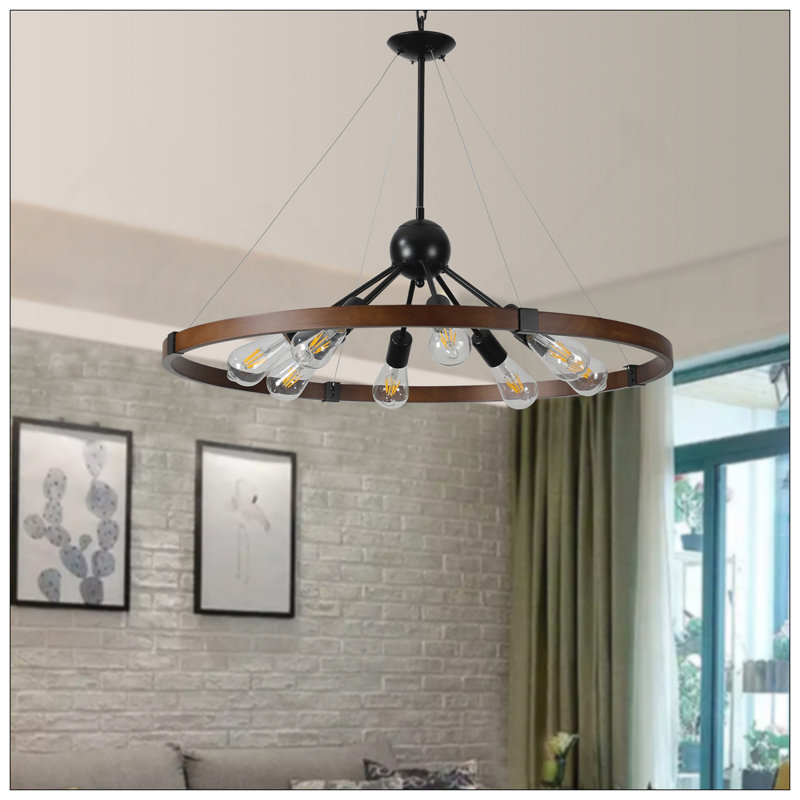 Lustre rustique et industriel avec chaîne réglable en métal pour un éclairage de ferme polyvalent dans la salle à manger, la cuisine ou le salon