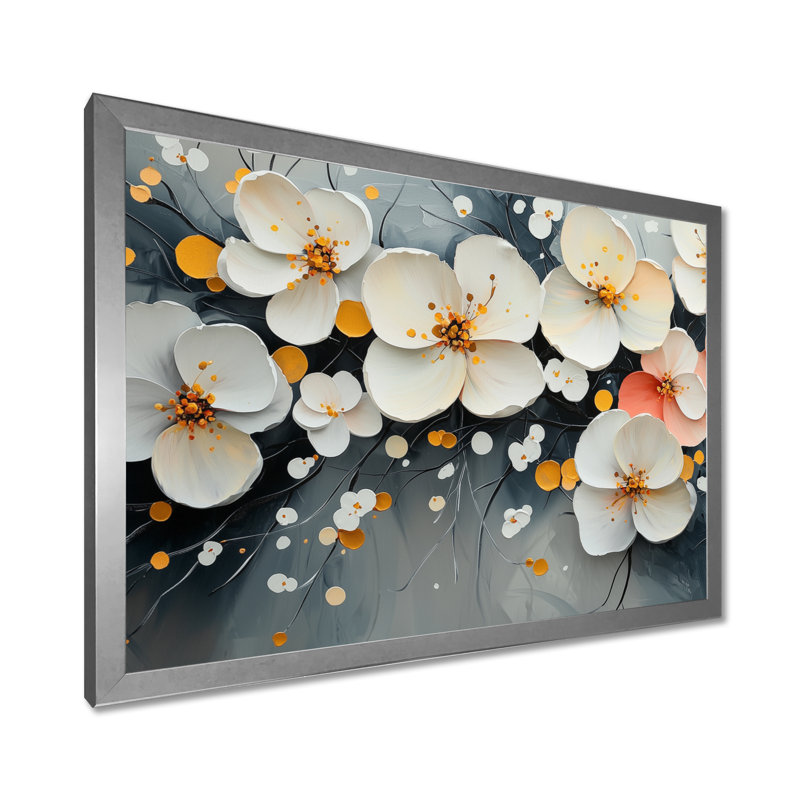 Art mural sur toile Mylasha, H 34 po x l 44 po, Reproduction encadrée d'une seule photo, Argent argent