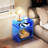 Acrylic Record Player Table with Storage Shelf, Clear Side Table Nightstand (Blue)-530379833-474668731
