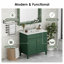 Meuble-lavabo moderne 36 po avec lavabo en céramique, tiroir coulissant et porte d'armoire, pieds romains, 2 tiroirs, capacité de 300 lb, robinet central de 4 po-775940103
