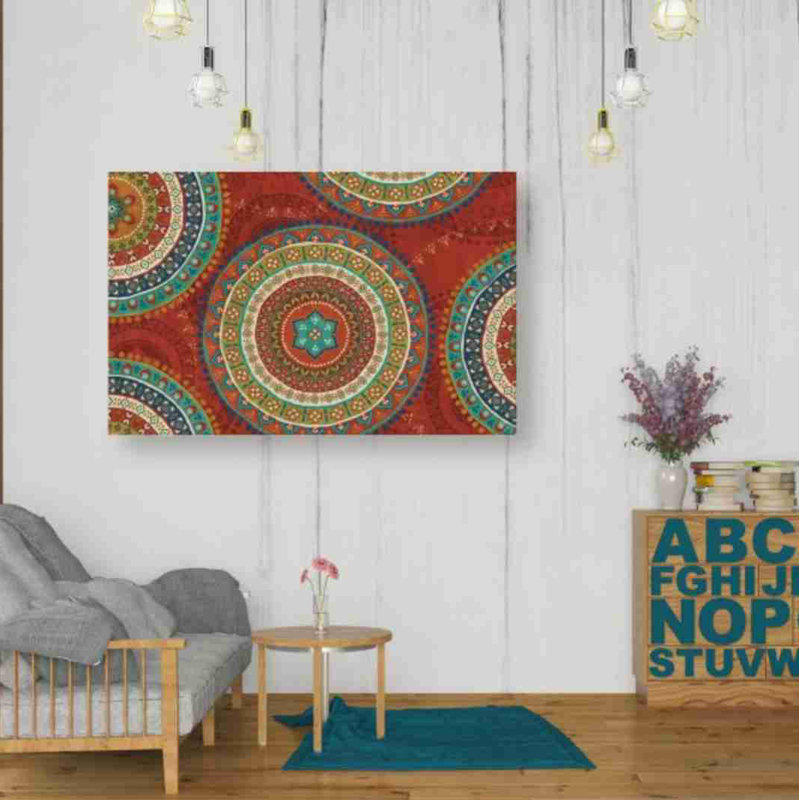 «Mexico Fiesta VII» par Veronique Charron, art mural sur toile, H 26 po x l 40 po x 1,5 po