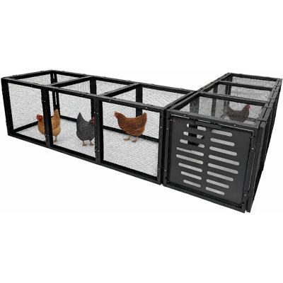 Anleolife Chicken Tunnel Run, 3-Frame Galvanized Steel Poultry Tunnel