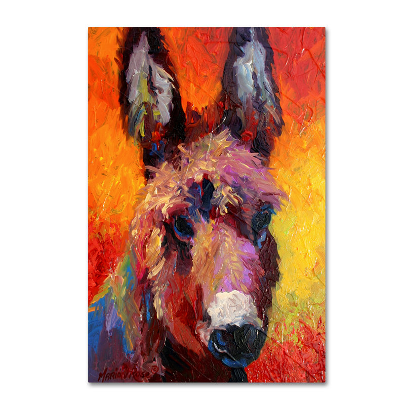 «Donkey Portrait II» par Marion Rose, reproduction sur toile tendue, H 24 po x l 16 po x P 2 po