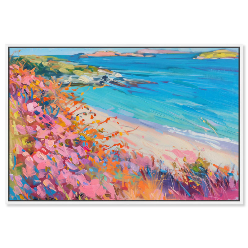 Colorful Coastal Wall Art by Art Remedy, White Framed, 31" H x 21" W