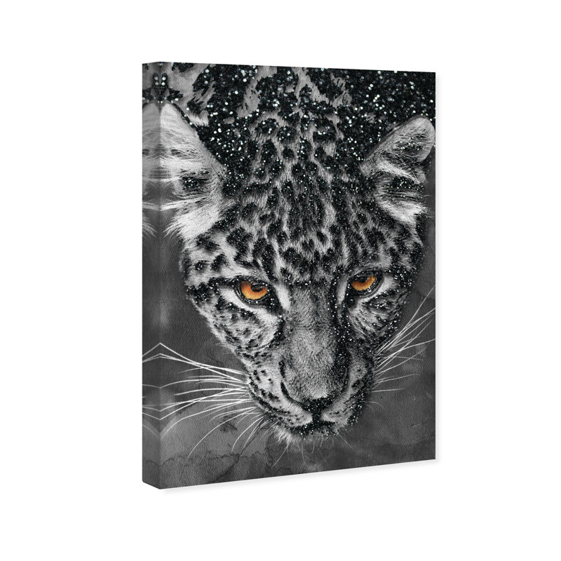 «Animals Leopard Spots Glitter Feline», impression sur toile, Toile tendue, H 36 po x l 24 po