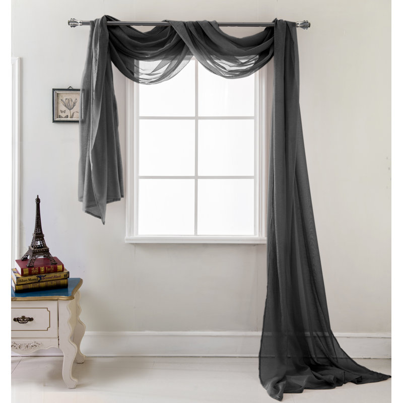 Brannon Sheer Window Scarf, Black