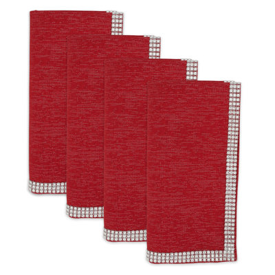 Lily Collection Polyester No Pattern Square Napkin