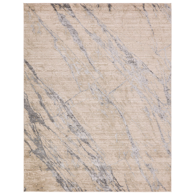 Tapis brun clair à motif abstrait Mollett, Rectangle 9 pi 6 po x 13 pi 6 po