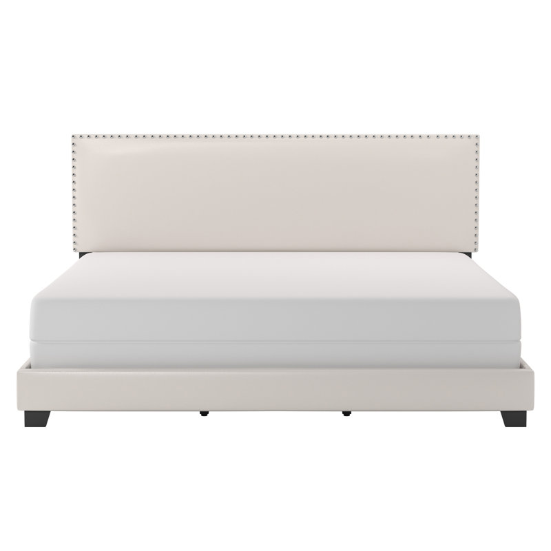 Takengon Upholstered Standard Bed, White, King