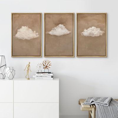 "Cloud Dreamy Minimalist Illustration Modern Art Decor Living Room Office Room" 3 pièces