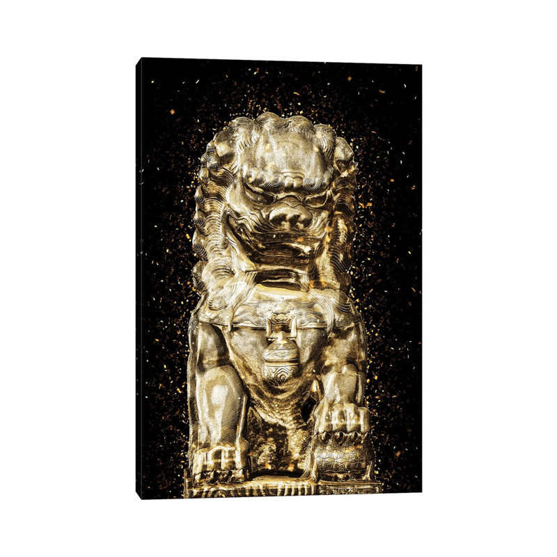 Golden - Buddha Lion by Philippe Hugonnard - Wrapped Canvas Print, 30.48cm H x 20.32cm W x 1.9cm D