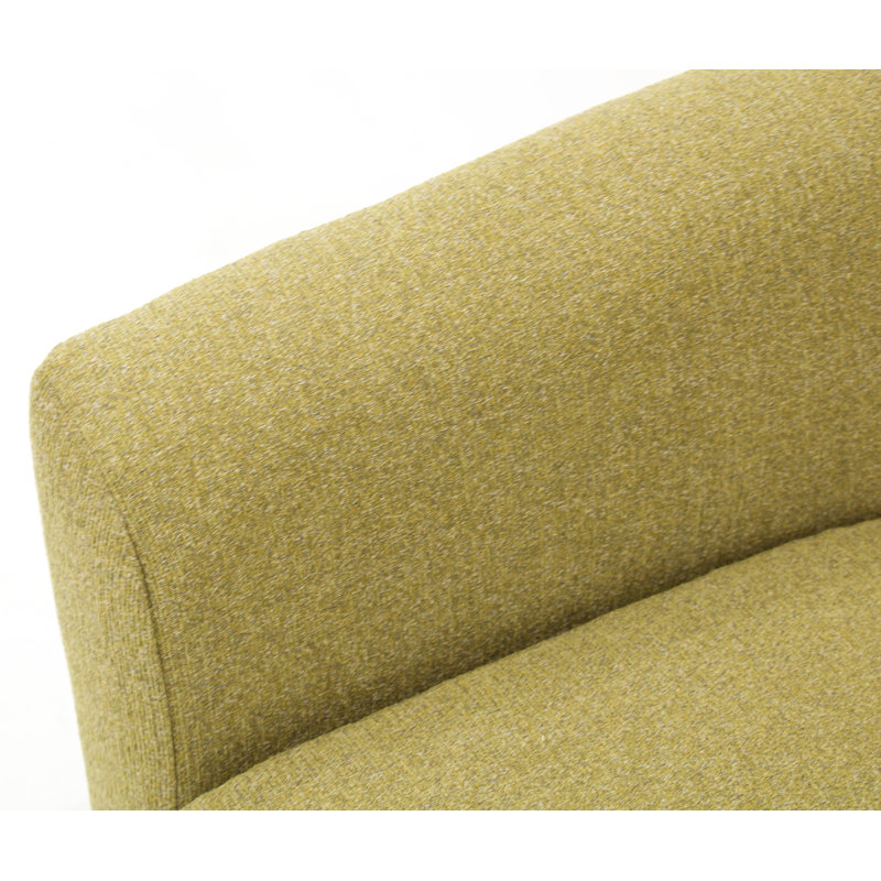 Fauteuil demi-tonneau pivotant en polyester capitonné de 82,55 cm de large Antai, Citron