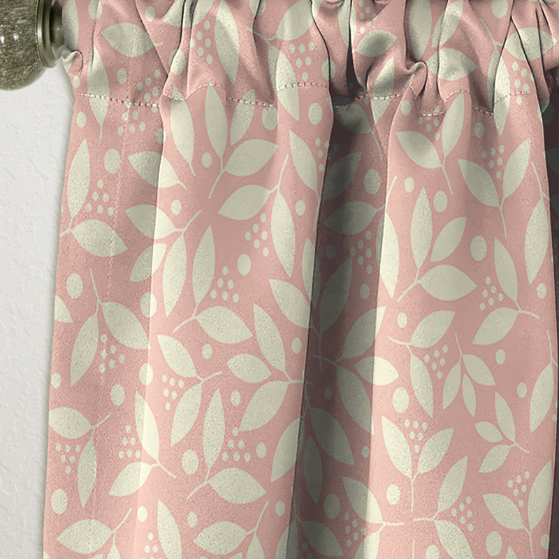 Rideau simple occultant rétro motif floral rétro V - Mid-Century, L 52 po x L 108 po
