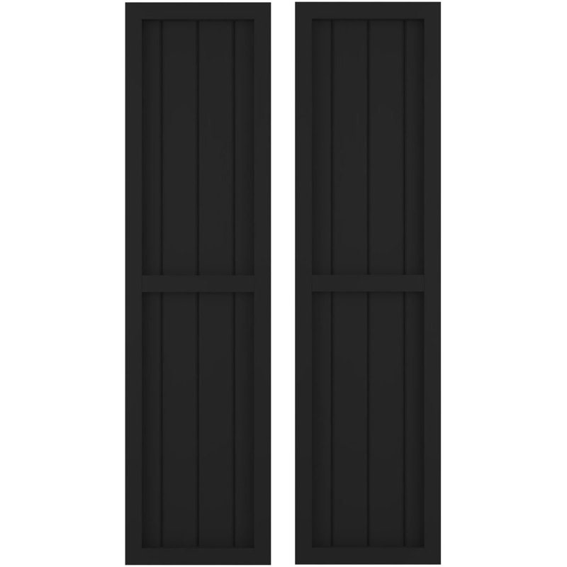 Deux volets à panneaux égaux Americano (par paire), Noir, 57", 14"