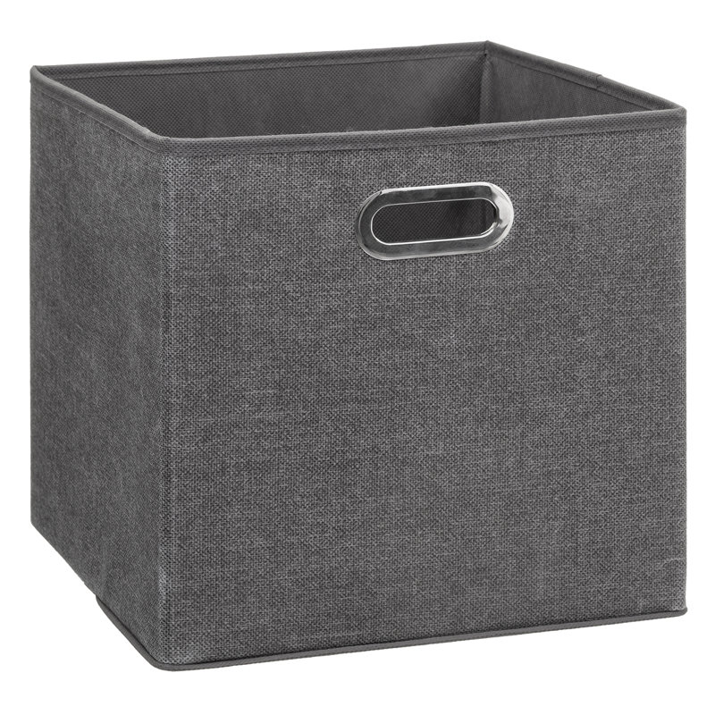 Fabric Linen Basket 31 x 31cm, Dark Grey