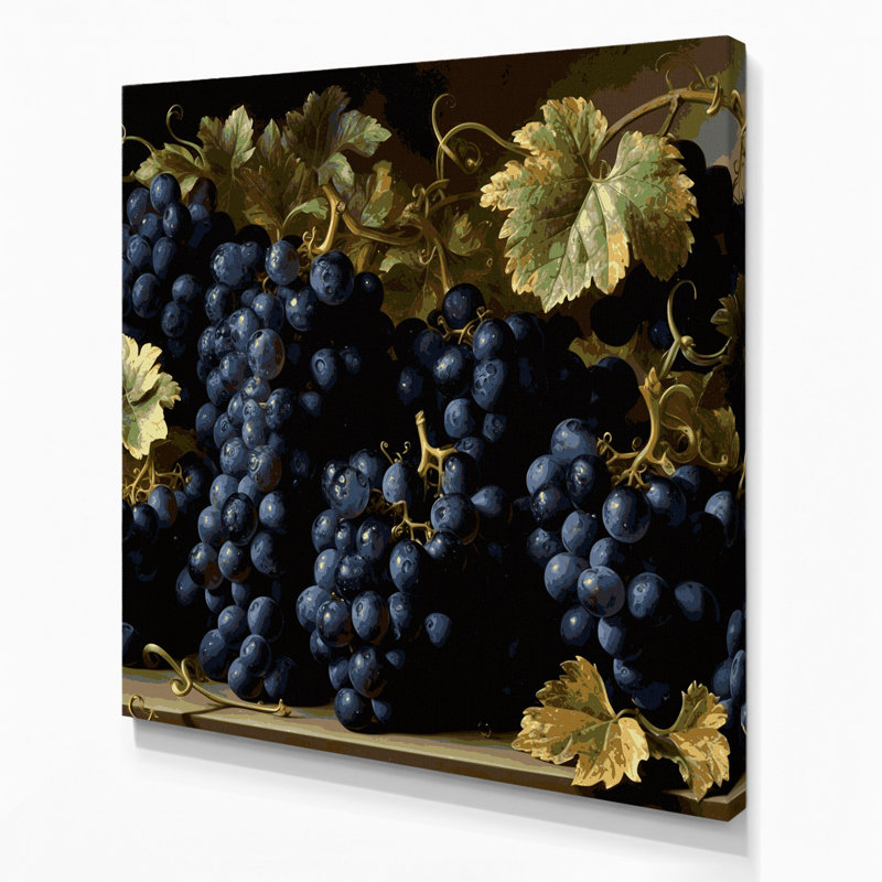 «Fruit Raisin Kyoho», art mural sur toile noire, H 12 po x l 12 po