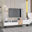 Meuble télé moderne pour téléviseur 80 po avec console de rangement double-112473736