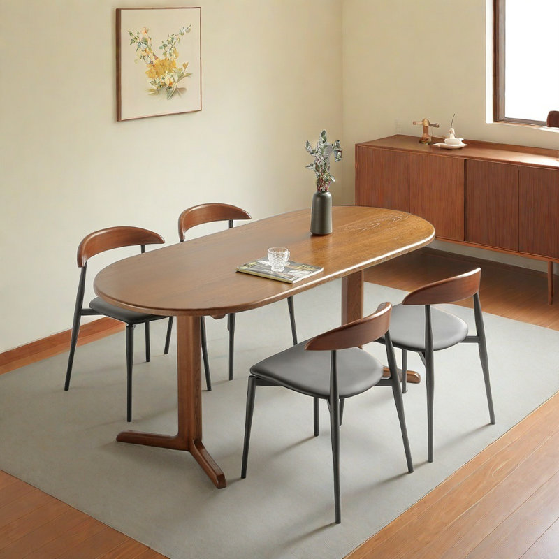 Ensembles de table de salle à manger rétro en bois massif., H 29,53 po x L 27,56 po x l 62,99 po